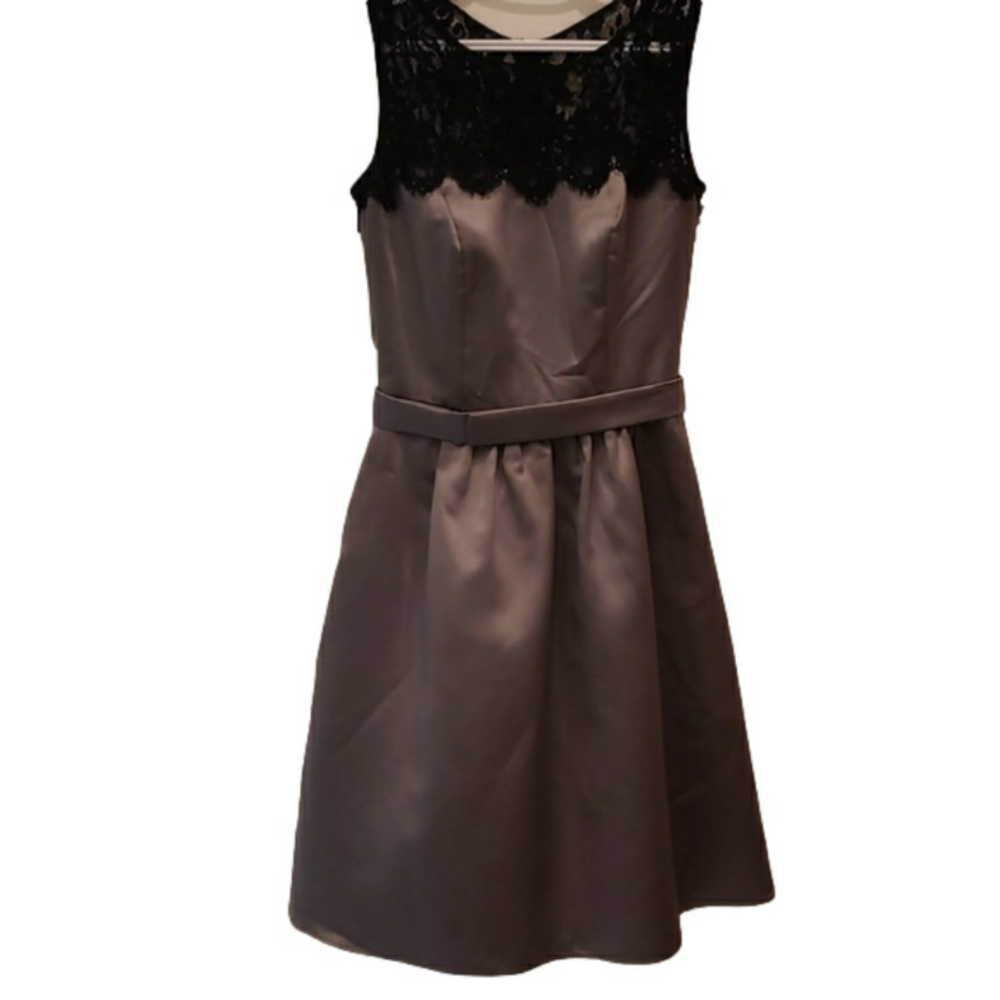 AFTER Six Dress Formal Grey Black Lace Women's Size 4